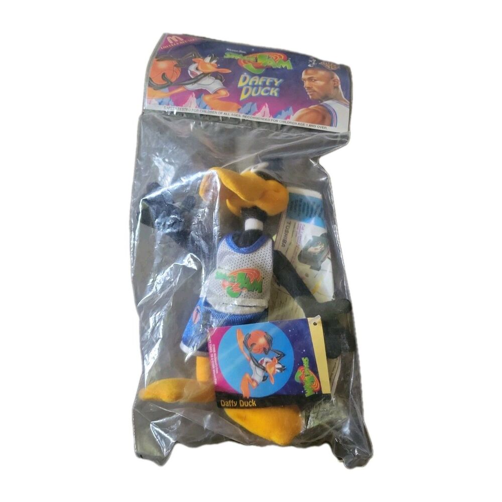 Vintage 1996 Daffy Duck Space Jam Plush Sealed Toy ORIGINAL PACKAGING NOS